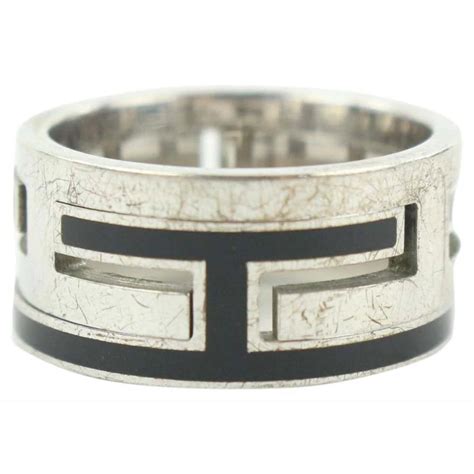 hermes h ring|hermes intricate silver ring.